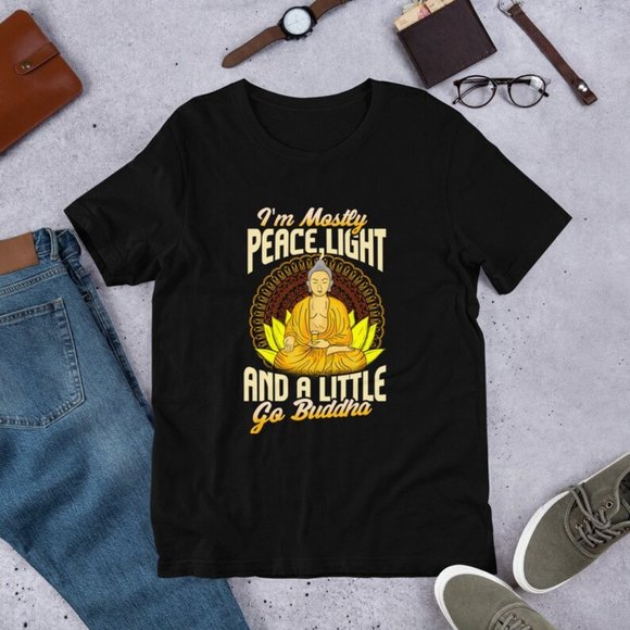 Buddha T-Shirt, I'm Mostly Peace Light - Picture 1 of 1